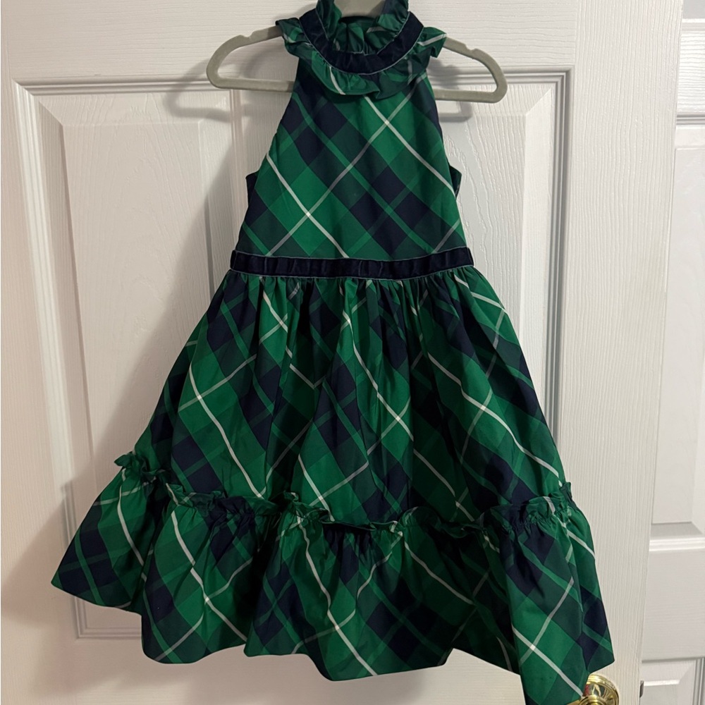 Janie and Jack Green Plaid Formal Dress